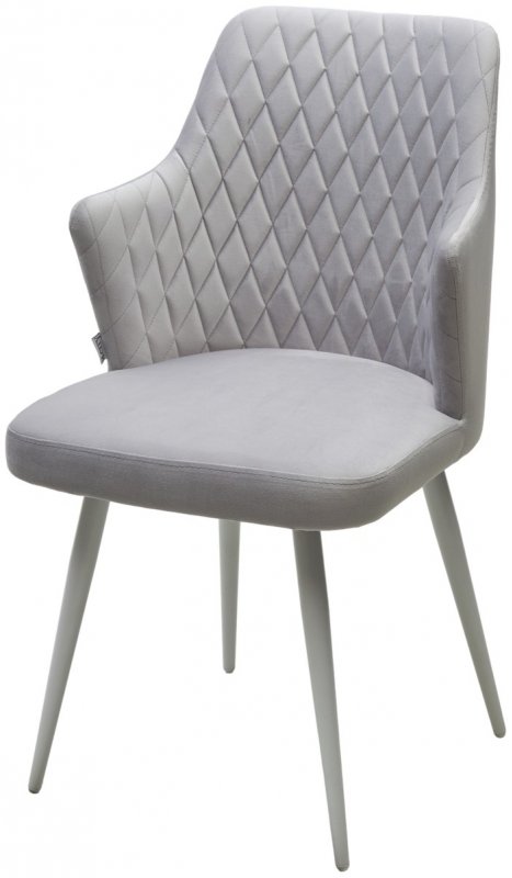 Стул HERMAN СВЕТЛО-СЕРЫЙ  BM-4, велюр / белый каркас М-City