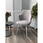 Стул HERMAN СВЕТЛО-СЕРЫЙ  BM-4, велюр / белый каркас М-City