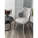 Стул HERMAN СВЕТЛО-СЕРЫЙ  BM-4, велюр / белый каркас М-City