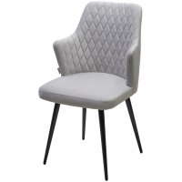 Стул HERMAN СВЕТЛО-СЕРЫЙ  BM-4, велюр / черный каркас М-City