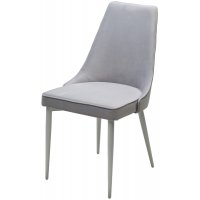 Стул NEPAL-P СВЕТЛО-СЕРЫЙ BM-4, велюр/ белый каркас М-City