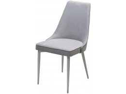 Стул NEPAL-P СВЕТЛО-СЕРЫЙ BM-4, велюр/ белый каркас М-City