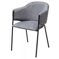 Стул ДИЛЛ, цвет RAIN 17 серый, велюр / черный каркас М-City