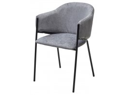 Стул ДИЛЛ, цвет RAIN 17 серый, велюр / черный каркас М-City