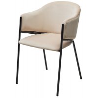 Стул ДИЛЛ, цвет H-06 Бежевый, велюр / черный каркас М-City