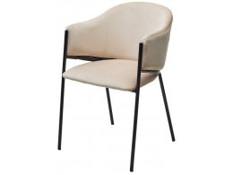 Стул ДИЛЛ, цвет H-06 Бежевый, велюр / черный каркас М-City