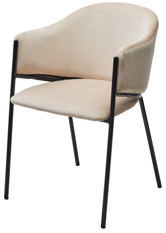 Стул ДИЛЛ, цвет H-06 Бежевый, велюр / черный каркас М-City