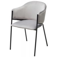 Стул ДИЛЛ, цвет H-09 Светло-серый, велюр / черный каркас М-City