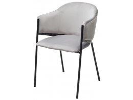 Стул ДИЛЛ, цвет H-09 Светло-серый, велюр / черный каркас М-City