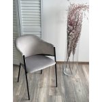 Стул ДИЛЛ, цвет H-09 Светло-серый, велюр / черный каркас М-City