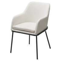 Стул АЛИСТЕР, цвет RAIN 1 молочный велюр / черный каркас М-City