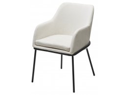 Стул АЛИСТЕР, цвет RAIN 1 молочный велюр / черный каркас М-City