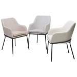 Стул АЛИСТЕР, цвет RAIN 1 молочный велюр / черный каркас М-City