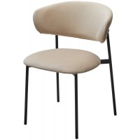 Стул ЛЕОНАРДО H-06 Бежевый, велюр / черный каркас М-City