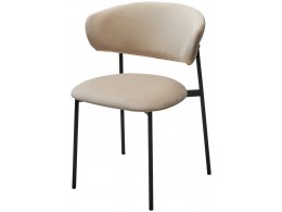 Стул ЛЕОНАРДО H-06 Бежевый, велюр / черный каркас М-City