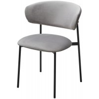 Стул ЛЕОНАРДО H-09 Светло-серый, велюр / черный каркас М-City