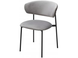 Стул ЛЕОНАРДО H-09 Светло-серый, велюр / черный каркас М-City