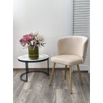 Стул МОНЕ ZIZI 002 Молочный, велюр / Золотой каркас M-City