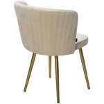 Стул МОНЕ ZIZI 002 Молочный, велюр / Золотой каркас M-City