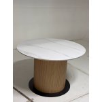 Стол MESA D120 цвет БЕЛЫЙ МРАМОР M326 / Каркас OAK, ®DISAUR