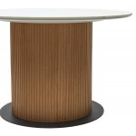 Стол MESA D120 цвет БЕЛЫЙ МРАМОР M326 / Каркас OAK, ®DISAUR