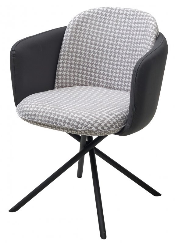 Стул ЛИЛУ ДАНС 180 град. поворотный, УЮТ ГРЕЙ КЛЫК / ORAKUL 998 Темно-серый / Черный каркас, M-City