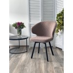 Стул ХИЛТОН 360 град., цвет B5 Капучино, велюр / черный каркас М-City