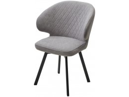 Стул ХИЛТОН 360 град., цвет B22 Серый, велюр / черный каркас М-City