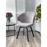 Стул ХИЛТОН 360 град., цвет B22 Серый, велюр / черный каркас М-City