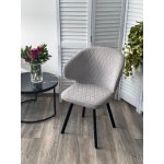 Стул ХИЛТОН 360 град., цвет B22 Серый, велюр / черный каркас М-City