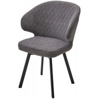 Стул ХИЛТОН 360 град., цвет B28 Темно-серый, велюр / черный каркас М-City