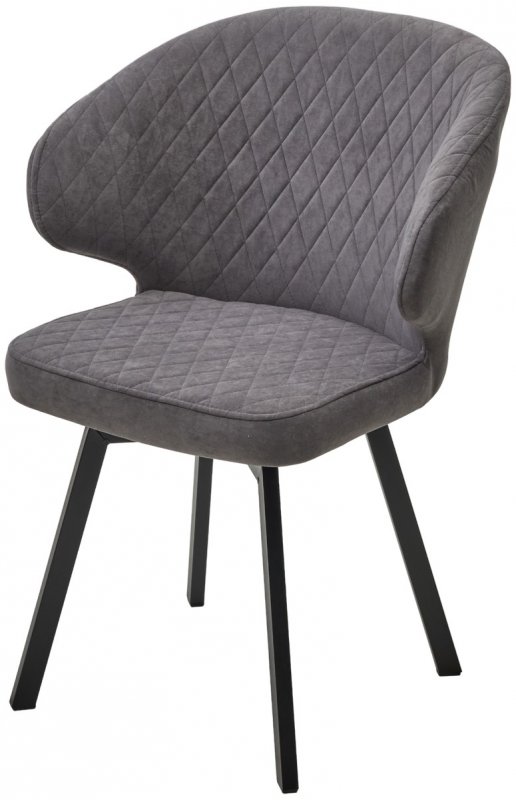 Стул ХИЛТОН 360 град., цвет B28 Темно-серый, велюр / черный каркас М-City