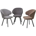 Стул ХИЛТОН 360 град., цвет B28 Темно-серый, велюр / черный каркас М-City