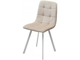 Стул РИЧИ, цвет H-06 Бежевый, велюр / белый каркас М-City