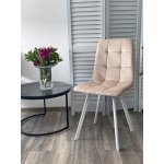 Стул РИЧИ, цвет H-06 Бежевый, велюр / белый каркас М-City