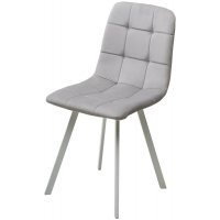 Стул РИЧИ, цвет H-09 Светло-серый, велюр / белый каркас М-City