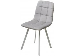 Стул РИЧИ, цвет H-09 Светло-серый, велюр / белый каркас М-City