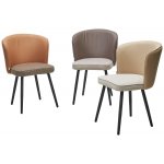 Стул МОНЕ ROVENA BISCUT ткань / ORAKUL 290 экокожа / Черный каркас M-City