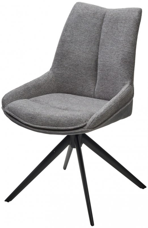 Стул OSKAR 360 град. поворот. KN01-03 Серый/ BZ1046-02 Темно-серый/ Черный, ®DISAUR