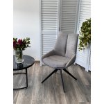 Стул OSKAR 360 град. поворот. KN01-03 Серый/ BZ1046-02 Темно-серый/ Черный, ®DISAUR