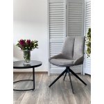 Стул OSKAR 360 град. поворот. KN01-03 Серый/ BZ1046-02 Темно-серый/ Черный, ®DISAUR