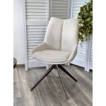 Стул OSKAR 360 град. поворот. KN01-05 Бежевый/ BZ1046-11 Бежевый/ Шоколадное золото каркас, ®DISAUR