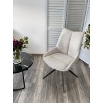 Стул OSKAR 360 град. поворот. KN01-05 Бежевый/ BZ1046-11 Бежевый/ Шоколадное золото каркас, ®DISAUR