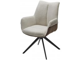 Стул PONTUS 360 град. поворот. KN01-05 Бежевый/ BZ1046-21 Коричневый/ Черный, ®DISAUR