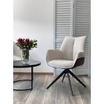 Стул PONTUS 360 град. поворот. KN01-05 Бежевый/ BZ1046-21 Коричневый/ Черный, ®DISAUR