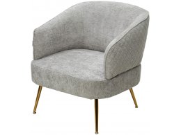 Кресло MUSSELS 3018-03 светло-серый, шенилл / золотой каркас, ®DISAUR