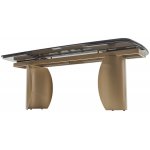 Стол BRONTE 200 раскладной KL-188 Контрастный мрамор матовый, итальянская керамика/ Шампань, ®DISAUR