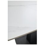 Стол BALDE 140 MATT WHITE MARBLE SOLID CERAMIC / BLACK, ®DISAUR
