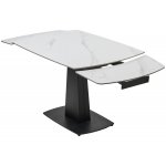 Стол BALDE 140 MATT WHITE MARBLE SOLID CERAMIC / BLACK, ®DISAUR