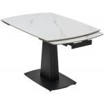 Стол BALDE 140 MATT WHITE MARBLE SOLID CERAMIC / BLACK, ®DISAUR